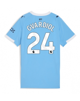 Manchester City Josko Gvardiol #24 Maglia Gara Casa Repliche 2025-26 Donna Maniche Corte